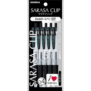 【ゼブラ】 サラサクリップ 0．4 黒 5本入 P-JJS15-BK5 ジェルボールペン
