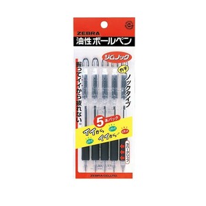 【ゼブラ】 油性ボールペン ジムノック 黒 5本入E P-KRB-100-BK5