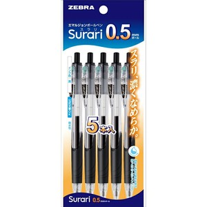 【ゼブラ】 スラリ 0．5 黒 5本入 P-BNS11-BK5 油性ボールペン エマルジョンインク