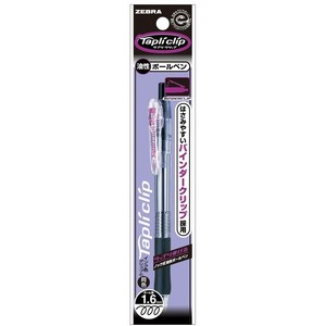 【ゼブラ】 タプリクリップ ボールペン 1．6 黒 1本入 P-BNU5-BK 油性 ボールペン