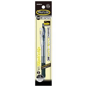 【ゼブラ】 タプリクリップ ボールペン 1．0 黒 1本入 P-BNB5-BK 油性 ボールペン