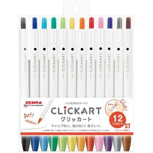 【ゼブラ】 クリッカート 12色セットST WYSS2212CS