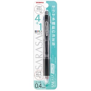 【ゼブラ】 ゲルインクボールペン サラサマルチ　 0.4mm　 黒 　P-J4SAS11-BK
