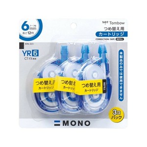 【トンボ鉛筆】 修正テープ カートリッジ モノYR6 3個パック 6mm KPA-323