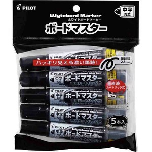 【パイロット】 ボードマーカー ボードマスター 中字丸芯 黒 5本パック P-WMBM60L-5B