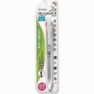 【パイロット】 3色油性ボールペン アクロボール3 0.5mm ノンカラー P-BKAB-40EF-NCC 透明 クリア