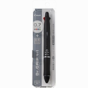 【パイロット】 多機能油性ボールペン ドクターグリップ4+1 0.7mm ブラック PBKHDF1SF-NB