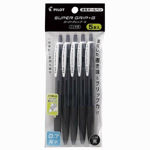 【パイロット】 油性ボールペン スーパーグリップG ノック式 5本セット 0.7mm 黒 P-BSGK-50F-5BB