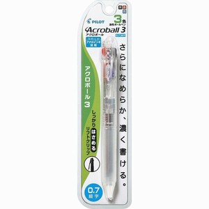 【パイロット】 3色油性ボールペン アクロボール3 0.7mm ノンカラー P-BKAB-40F-NCC 透明 クリア