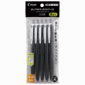 【パイロット】 油性ボールペン スーパーグリップG ノック式 5本セット 0.5mm 黒 P-BSGK-50EF-5BB