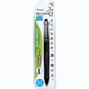 【パイロット】 3色油性ボールペン アクロボール3 0.7mm ブラック P-BKAB-40F-BK