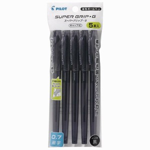 【パイロット】 油性ボールペン スーパーグリップG キャップ式 5本パック 0.7mm 黒 P-BSGC-50F-5BB