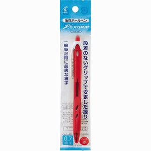 【パイロット】 油性ボールペン レックスグリップ 0.7mm 赤 P-BRG-10F-RR