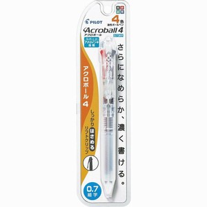 【パイロット】 4色油性ボールペン アクロボール4 0.7mm ノンカラー P-BKAB-45F-NCC 透明 クリア