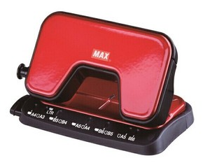 【MAX】 軽あけ2穴パンチ 　スクーバ15　 レッド