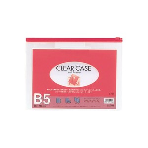 【リヒトラブ】 クリアーケース ファスナー付 B5 赤 F73Sアカ