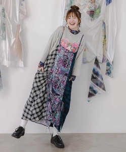 Casual Dress Check Pattern Switching Dress