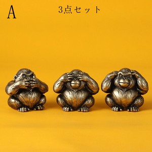 ゴリラ   3点セット  置物   樹脂   WCMA804