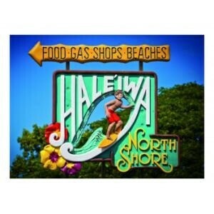 （取り寄せ品）ｶﾞﾗｽｱｰﾄﾋﾟｸﾁｬｰ HALEIWA TOWN SIGN