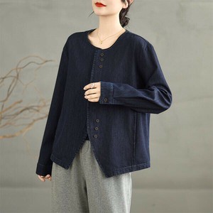 夹克 新商品 牛仔外套 无领