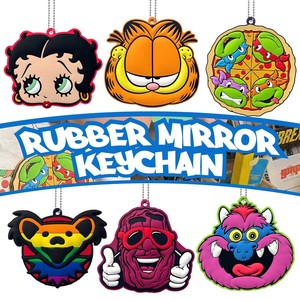 【いつでもどこでもCHECK ME！】 RUBBER MIRROR KEYCHAIN ■ ラバーミラーキーチェーン