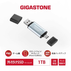 外付けポータブル SSD 1TB 2in1 Type-C&USB-A パソコン、テレビ、ゲーム機に使える