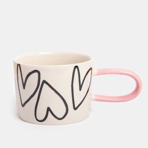 【caroline gardner】MONO OUTLINE BIG HEARTS CERAMIC MUG
