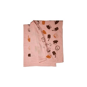 ツバメタオル 表ガーゼ&パイル フェイスタオル 2枚 ピンク  カフェ 34×90cm