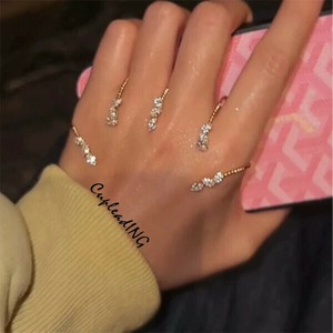 【定番商品】INSスタイル 幾何ジルコニアブレスレット サイズ自在 アクセサリー