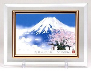 高級クリスタルシルク版画DX　白富士桜・14975