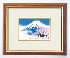 吉岡浩太郎絵画額(スタンド付)　白富士桜・214016