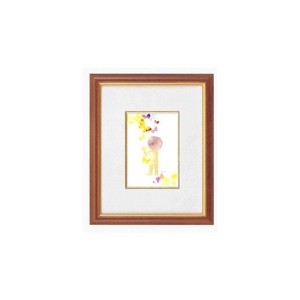 1302240　いわさきちひろインチ額タテ(ちひろ絵はがき一枚入り)　1336740・蝶を見る子ども