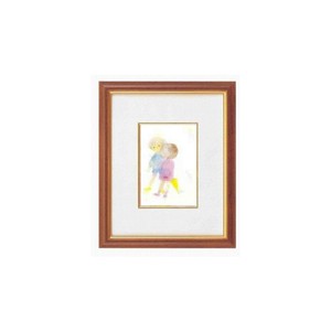 1302240　いわさきちひろインチ額タテ(ちひろ絵はがき一枚入り)　1407140・二人の子ども