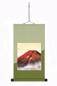 伊藤渓山　色紙額掛　13210・赤富士