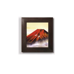 伊藤渓山　色紙額(スタンド付)　113586・赤富士