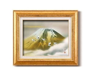 伊藤渓山　日本画額F6金　13340・金富士