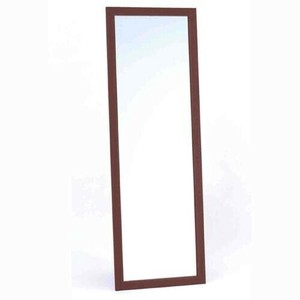 飛散防止　国産木製　姿見　全身鏡　約93cm×32cm　10731・ブラウン