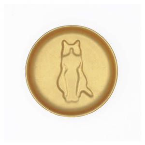 金箔ネコ　醤油皿 すわる AR0604537
