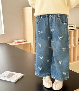 ロングパンツ デニム 刺繍 無地 快適 女の子ファッション  PBQ256