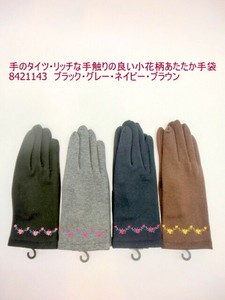 秋冬新作）手袋　暖かさのボンバーヒート・手のタイツ・リッチな手触りの良い小花柄あたたか手袋