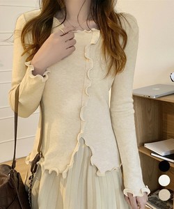 国内即納 メロウフリルニット フロントスリット秋服
