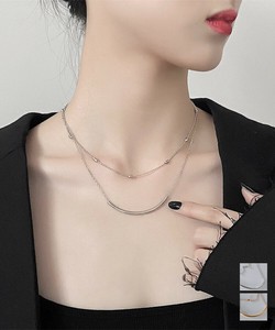 国内即納 2連チェーンネックレス レディース 上品