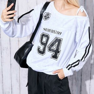《ワンショル×ナンバリング》ユニフォーム風　トップス　スポーティ　韓国ストリート　春秋