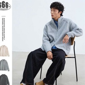 P23415 男女通用トッブス レトロ 長袖 ニット セーター カーディガ 無地 ジャケット　2025秋新作