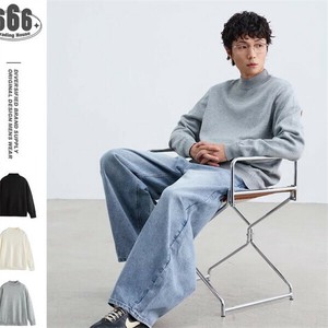 P23424 ラウンドネック 厚手 男女通用トッブス レトロ 長袖 ニット セーター 無地　2025秋新作