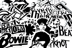 貼る時はよーく考えてから貼ってください！NO MUSIC NO LIFE！【ROCKブラック＆ホワイトステッカー】