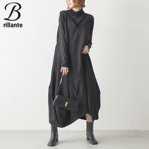 裾ドレープVネックノースリワンピース 2025新作 BRILLANTE東京（201255）