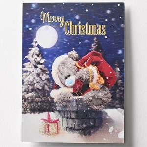 クリスマスベア3Dポストカード ★人気商品 ■デジタル加工により浮かび上がったように見えます
