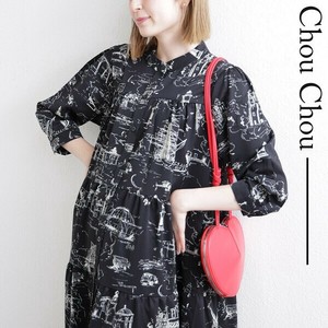 シティー柄ティアードロングワンピース　2025SS新作 chouchou東京