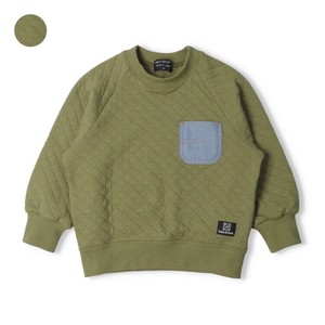 Kids' Sweater/Knitwear Gift Cotton Batting Pocket Mixing Texture 100% Cotton Made in Japan